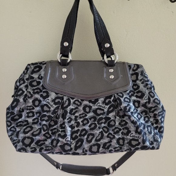 Coach Madison Calf Hair Brynne Leopard Satchel Bag - Picture 2 of 7